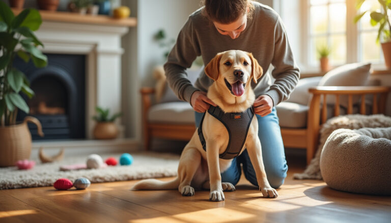 découvrez étape par étape comment mettre un harnais à votre chien facilement et en toute sécurité. conseils pratiques pour garantir le confort et la sécurité de votre animal lors de vos promenades.