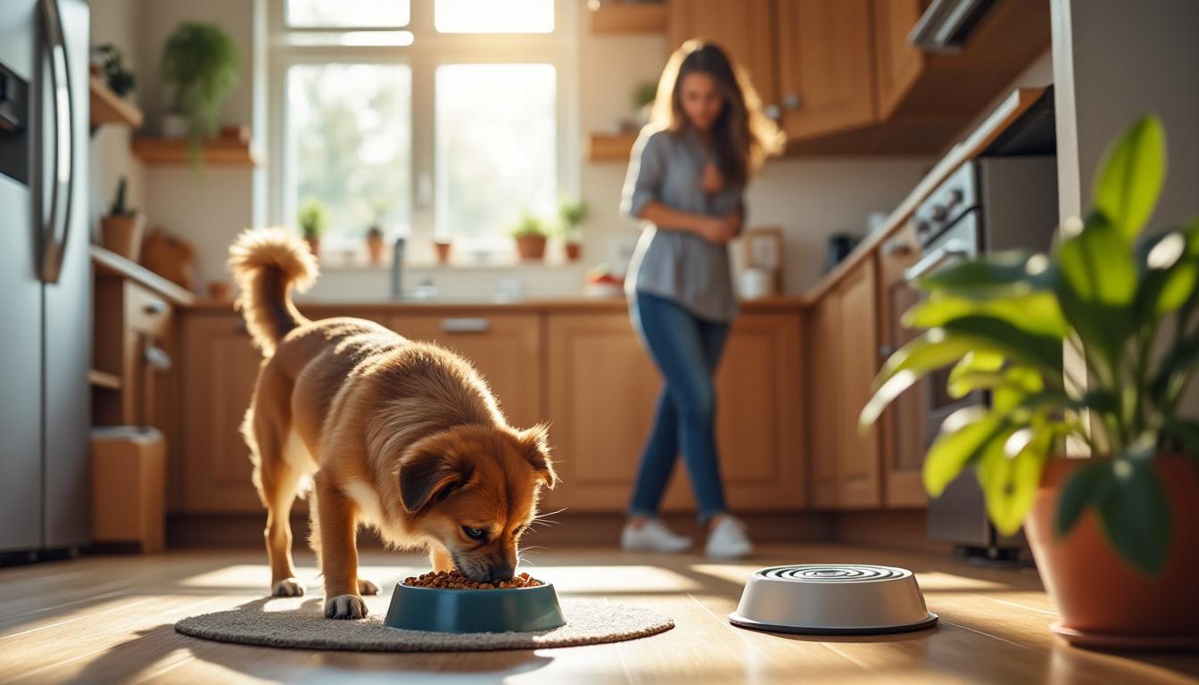 Mon chien mange trop vite, que faire ? 1 découvrez des conseils pratiques pour aider votre chien à manger plus lentement et éviter les problèmes de digestion liés à une alimentation trop rapide.